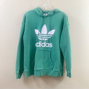 Adidas Logo Green/White Hooded Sweatshirt